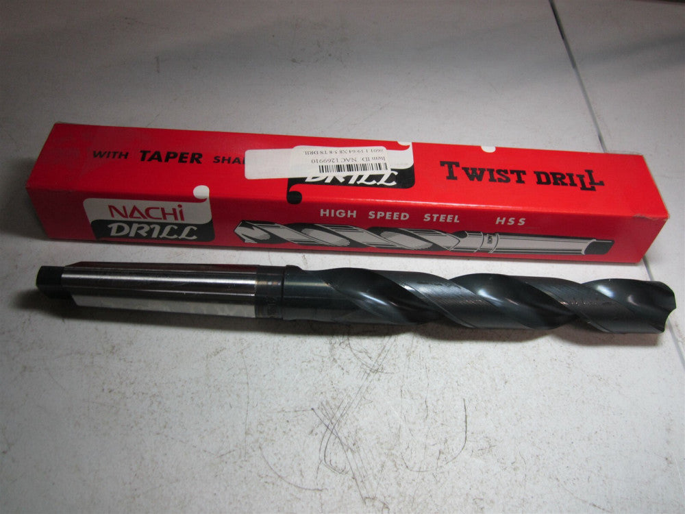 Nachi (1269910) 1-19/64" Size, 4MT 118° High Speed Steel Taper Shank Drill