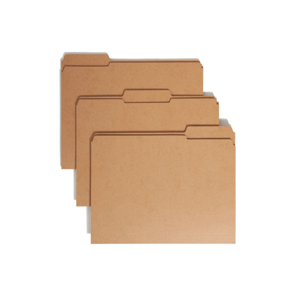 Folder, 11 Point, 2-Ply, 1/3 Ast Tab Cut, Ltr, 100/BXM Kraft