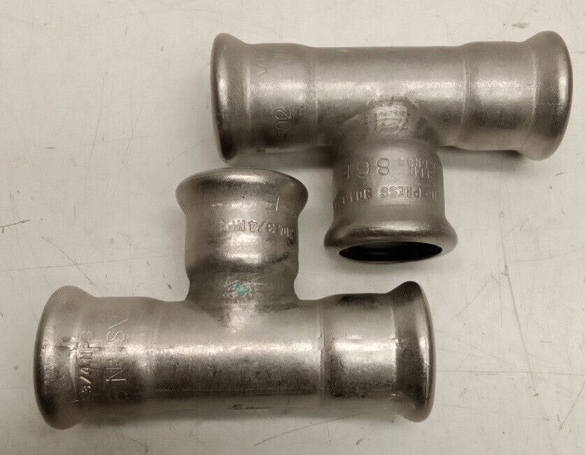 Victaulic 3/4" Vic-Press Stainless Tee (Lot Of 2)