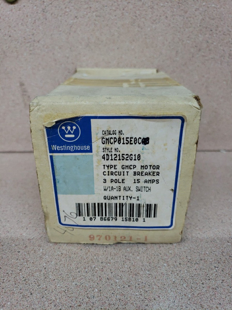WESTINGHOUSE GMCP015EOC Type GMCP Motor Circuit Breaker 3 Pole 15A - NOS