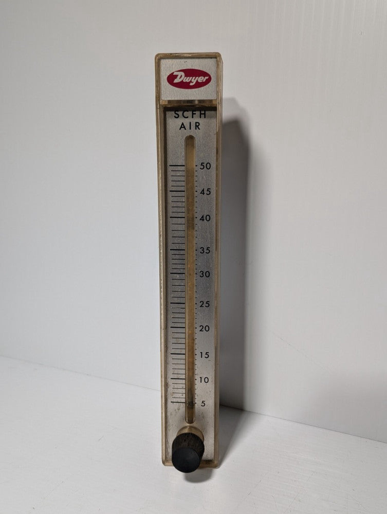 Dwyer RMC-101-SSV Flow Meter, 10" Scale, 5-50 SCFH Air, SS Valve, 100 PSI