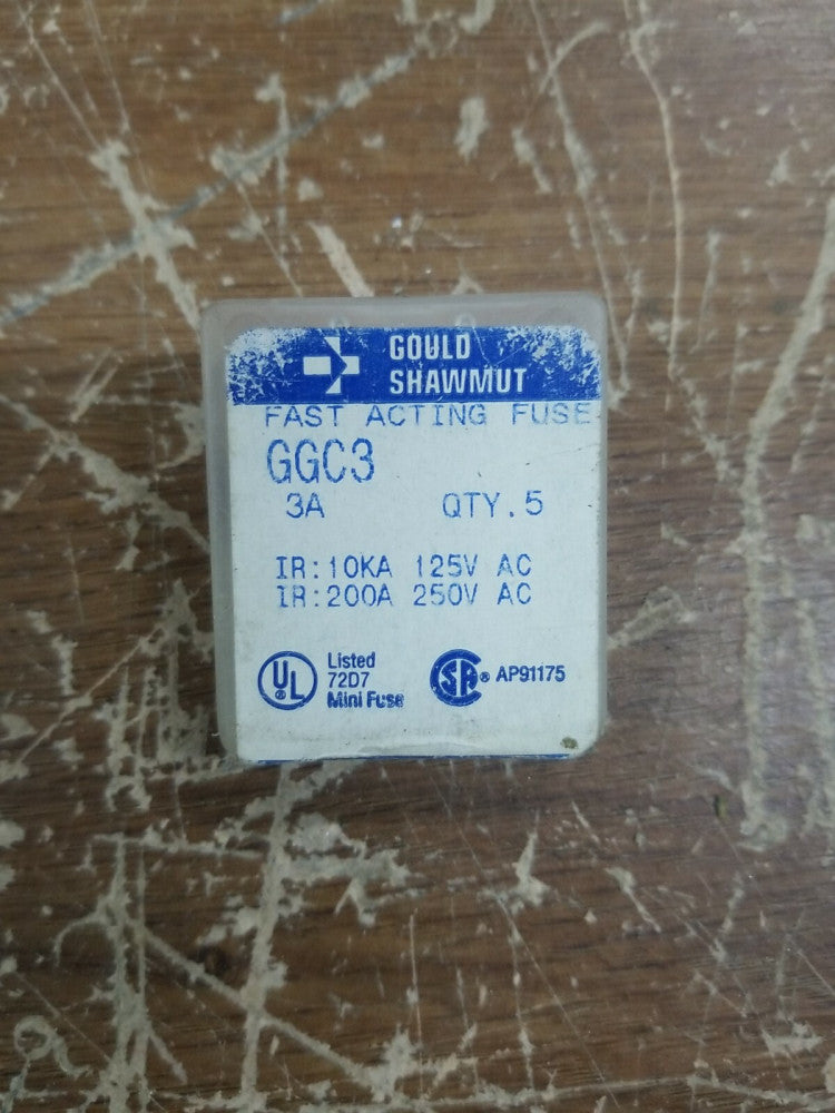lot of 4 Ferraz Shawmut GGC3 3A 250V Fuse 
