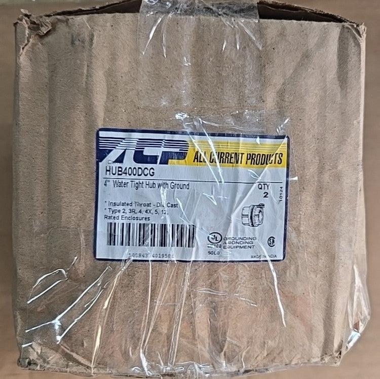NEW (2) ACP 4” INCH WATERTIGHT HUB CAT# HUB400DCG Die Cast Aluminum