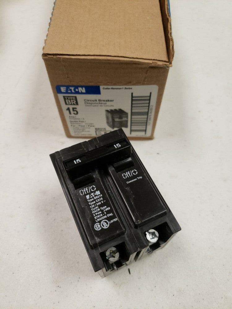 1 NEW Eaton BR215 Breaker 15AMP 2 Pole 240 V Type BR NEW 