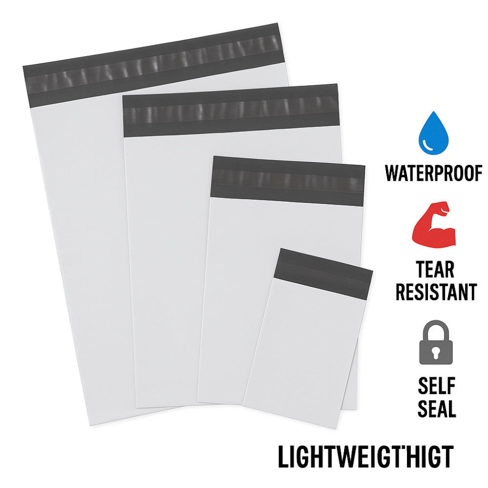 PREMIUM Poly Mailers – 2 Mil Thick Self Seal Waterproof Tear Resistant Envelopes
