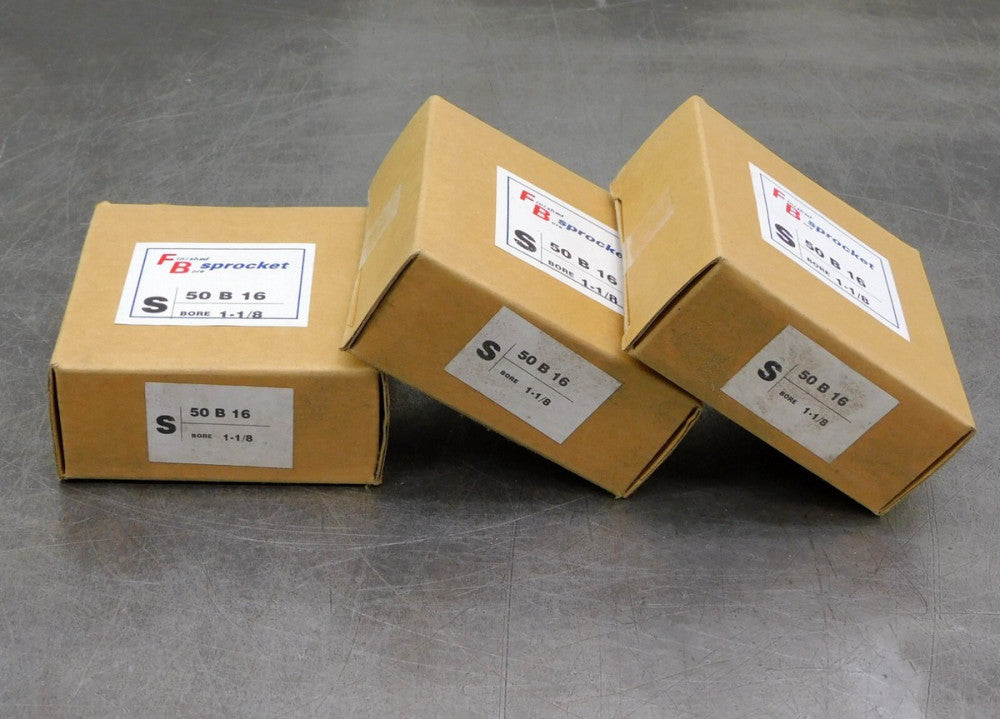 50B16HF-102 Sprocket 1-1/8" bore 16 Teeth RC50 RC 50 Gear Lot of Three (3)