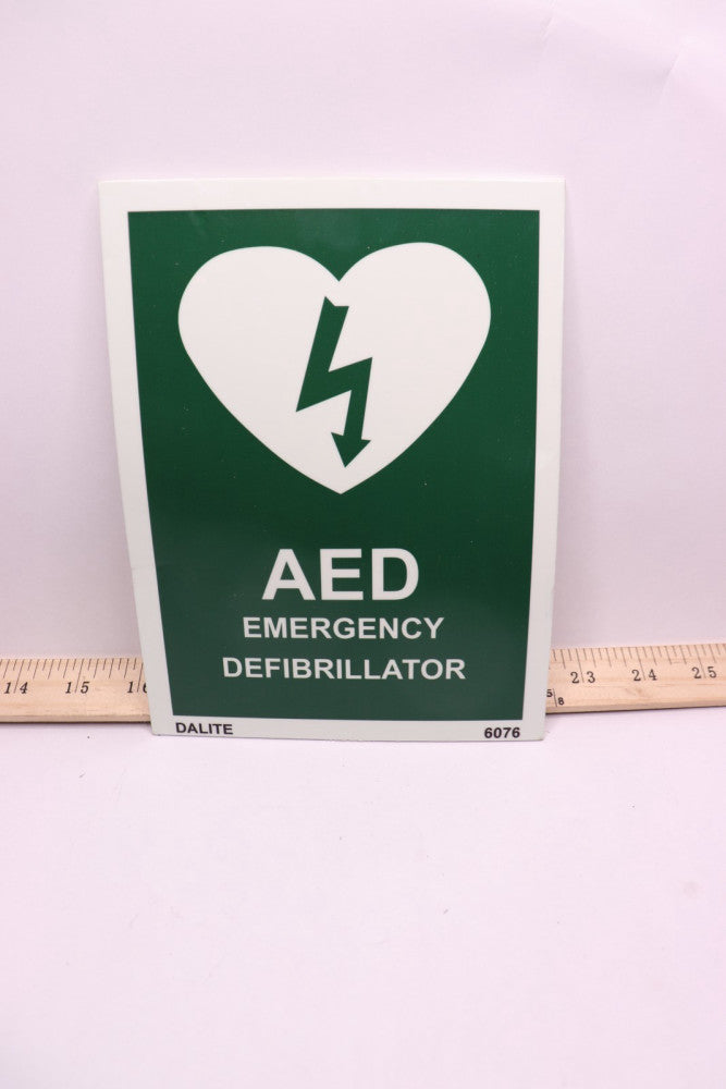 (5-Pk) AED Emergency Defibrillator Sign 8" H x 8" W PSP721