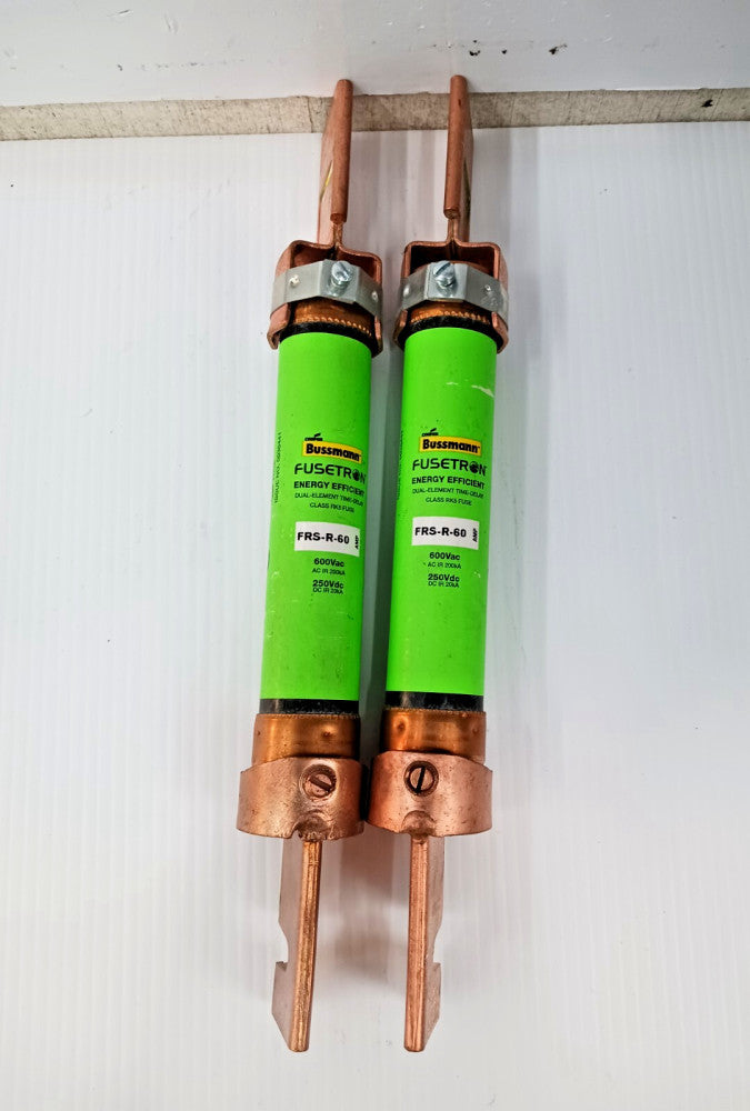 LOT OF TWO) BUSSMANN FUSTRON 60 AMP DUAL-ELEMENT TIME-DELAY FRS-R-60
