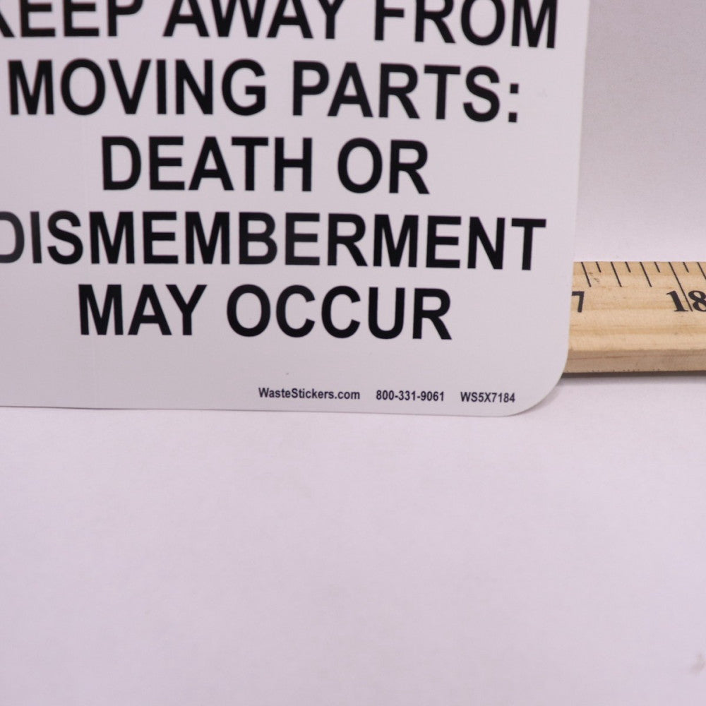 50 PACK - Decal Danger Keep Away From Moving Parts 5" x 7" WS5X7184