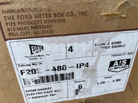 (6 PACK) FORD METER BOX F202-480-IP4 DOUBLE BAND SERVICE SADDLE