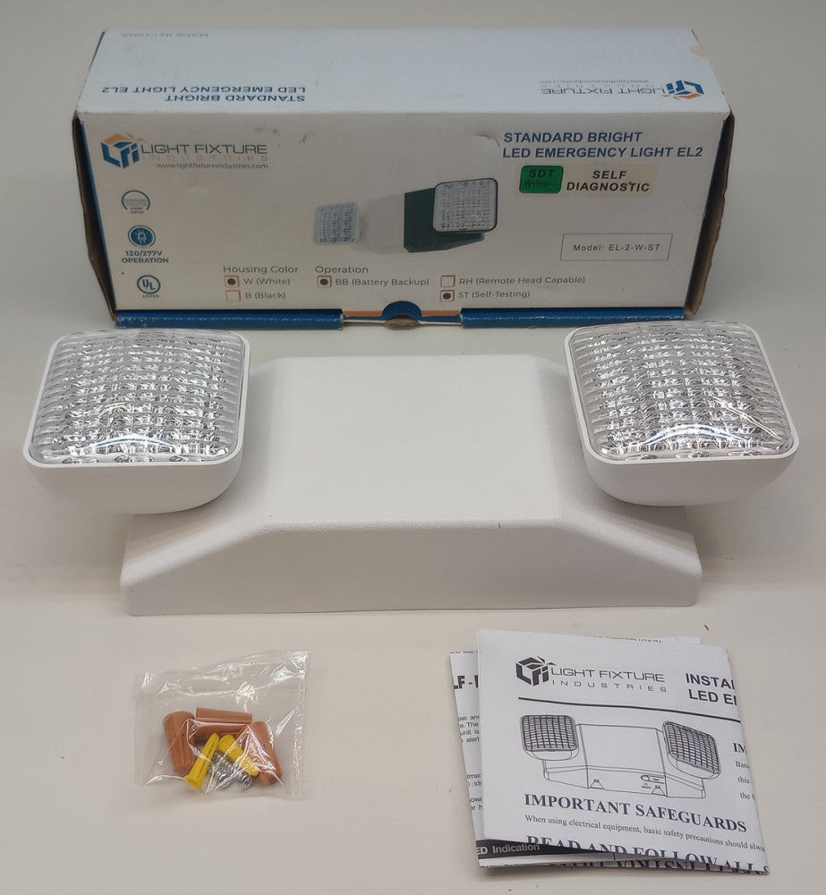 LFI EL-2-W-ST LED Emergency Light EL2 Standard Bright Self Diagnostic White