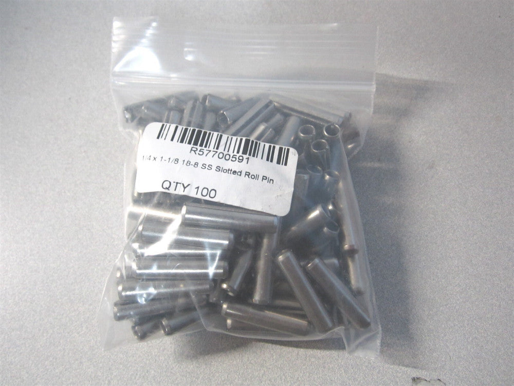 (R57700591) 1-1/8" 18-8 Stainless Steel Slotted Spring Pin - Pack of 100