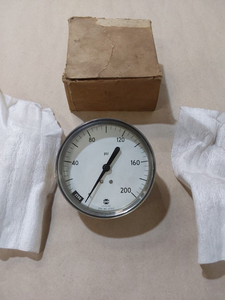 AMETEK USG US Gauge Pressure 37343  3.5" Dial Face  0-200 PSI - New Old Stock