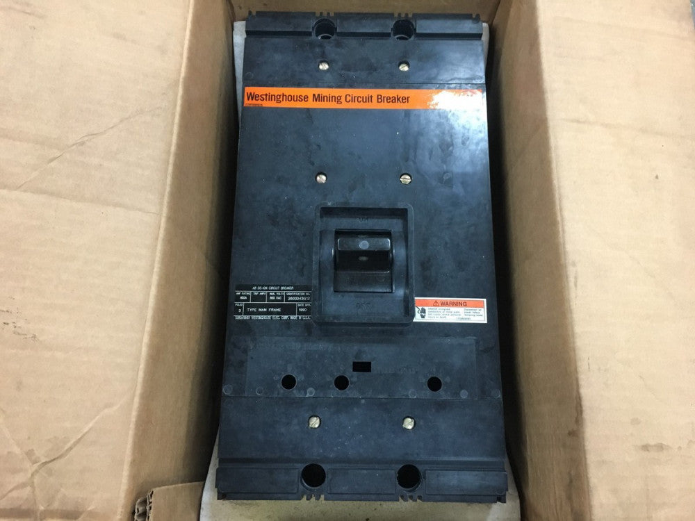 NEW WESTINGHOUSE 3 POLE 800AMP MINING CIRCUIT BREAKER 2600D43G12 *FRAME ONLY*