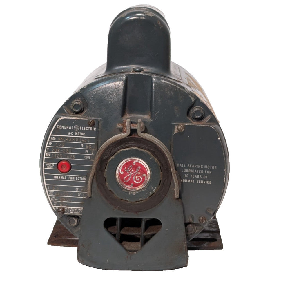 General Electric 5KC43MG1144Y AC Motor, 1/2 HP, 1725/1425 RPM, 208-230V, US Made