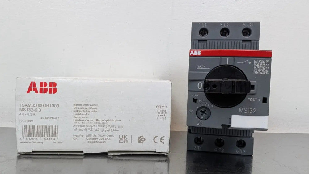 ABB 1SAM350000R1009 Manual Motor Starter MS132-6.3 690VAC 4.0-6.3A