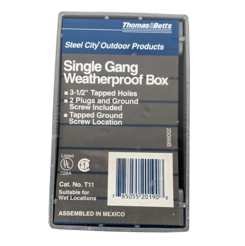 Steel City Thomas & Betts TB T11 Single Gang Weatherproof Box 3.5 3 1/2
