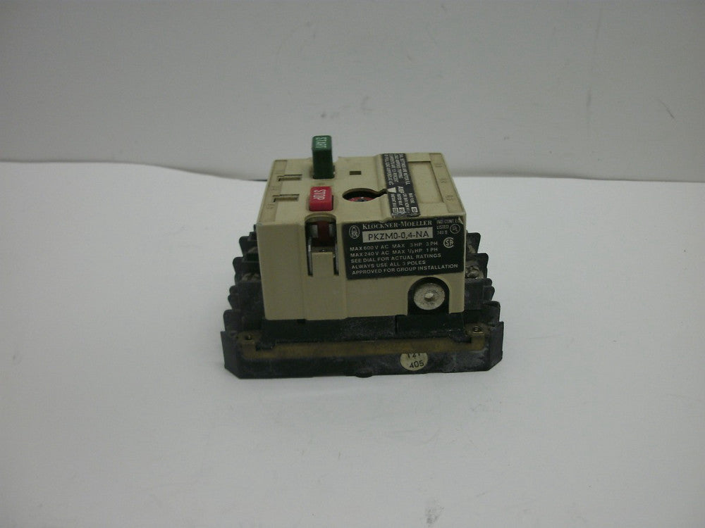 KNOCKER-MOELLER PKZM0-0,4-NA MANUAL MOTOR PROTECTOR 600VAC 3HP 3PH