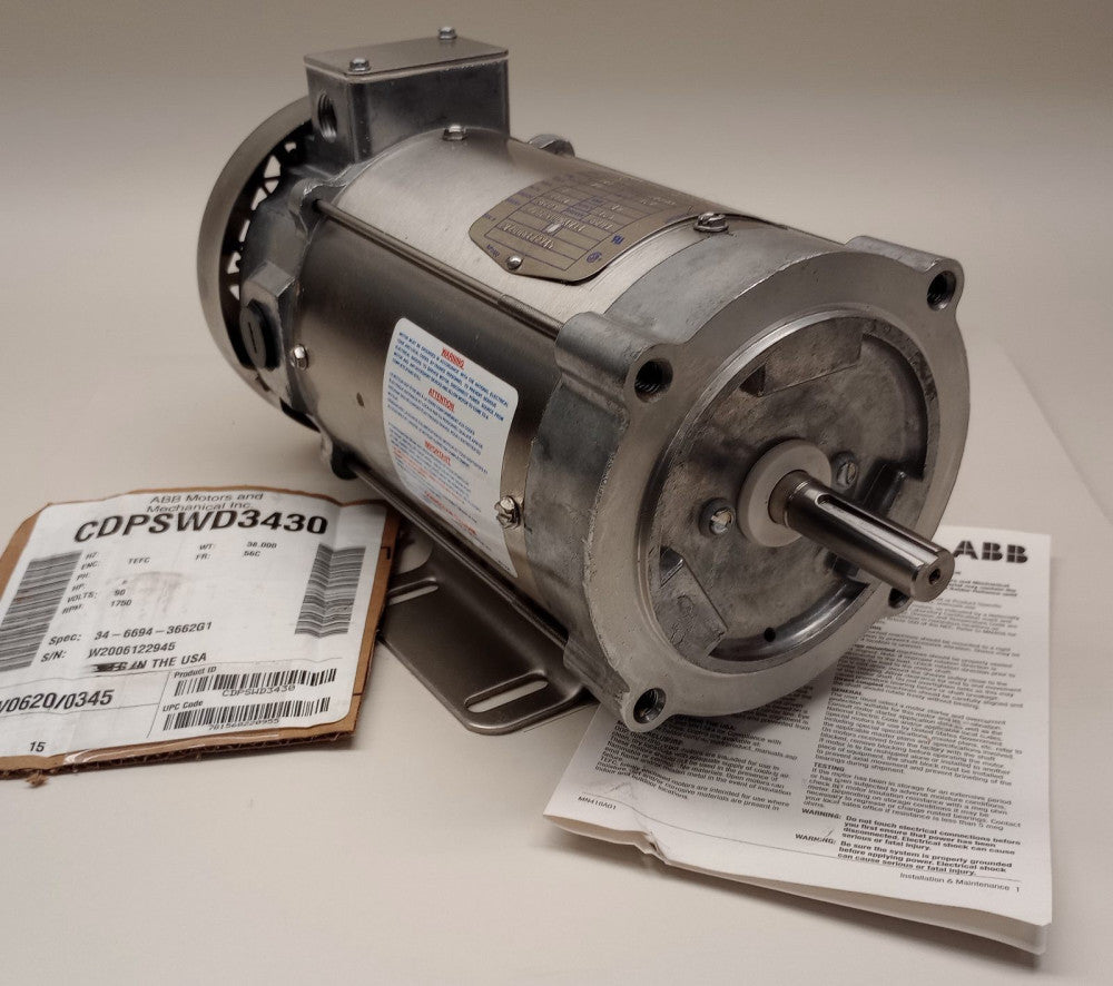 Baldor CDPSWD3430 Washdown Duty Motor 34-6694-3662G1 1/2hp 90VDC 1750rpm TEFC56C