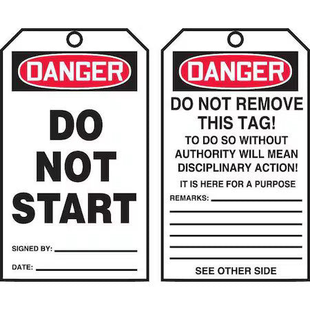 Accuform Tar108 Danger Tag By The Roll, General Safety, Cardstock, 6 1/4 In H X
