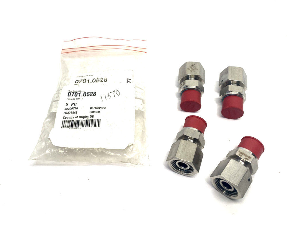 Atlas Copco 0701.0528 Fitting ISO 8434-1 LOT OF 4