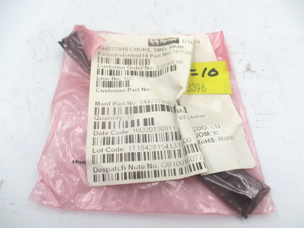 Wurth (744777910) 10UH 2A 49 MOHM Wirewound Shielded Drum Core - Pack of 10