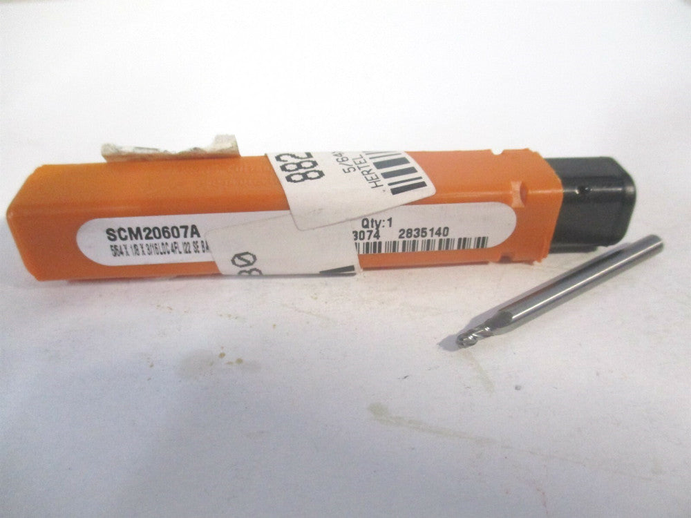 (E599924514) 5/64" x 3/16" x 1/8" x 1-1/2" OAL 4Fl Solid Carbide Ball End Mill 