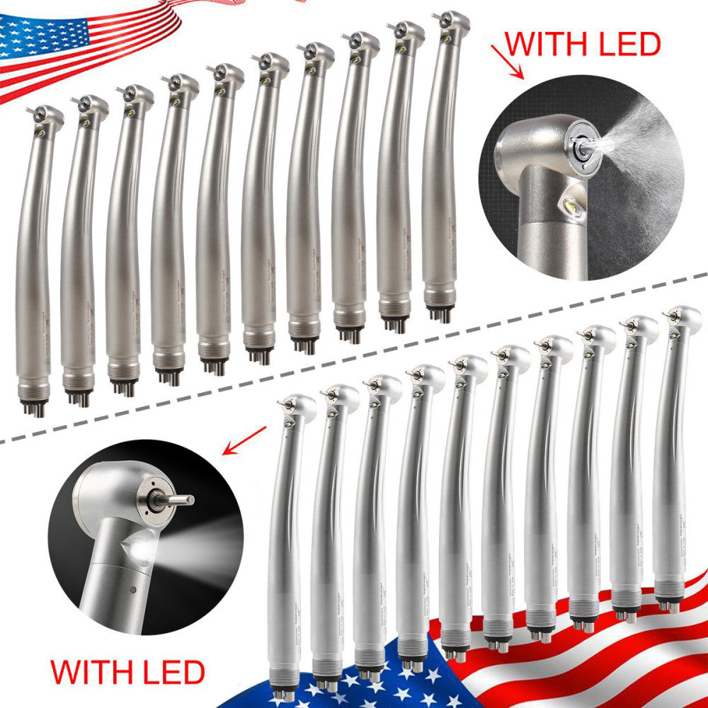 1-10X Dental Fiber Optic LED E-generator Handpiece Standard /Big Head 4 Hole OR