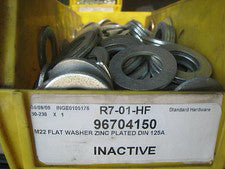 25   Size   M22  22 mm DIN 126    23.23 mm =ID 38.76 mm OD 3  mm thick