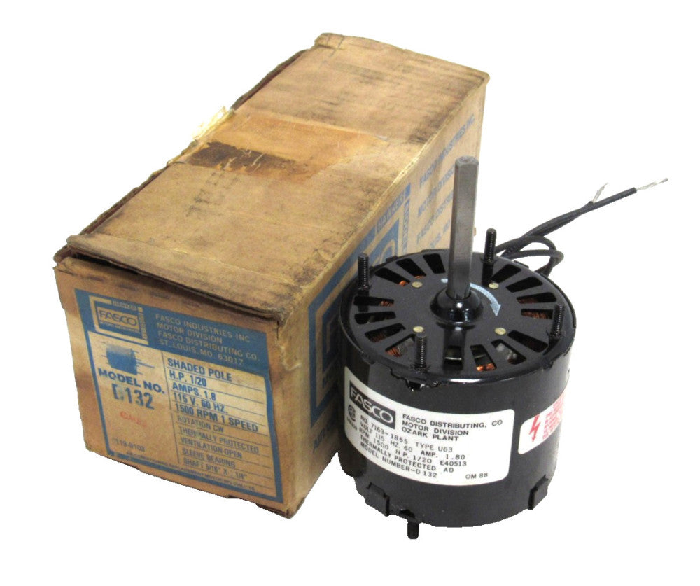 NEW FASCO D132 MOTOR 1/20HP 1500RPM 115V