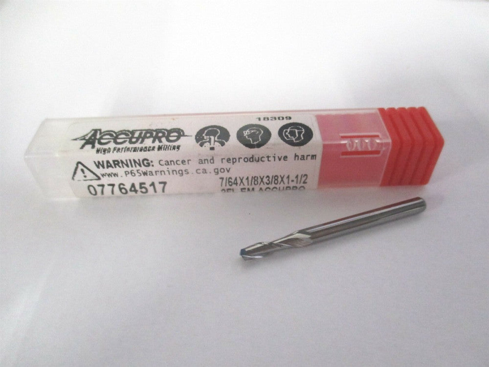 (12181311) 7/64" x 3/8" x 1/8" x 1-1/2" OAL Solid Carbide 2Fl Square End Mill