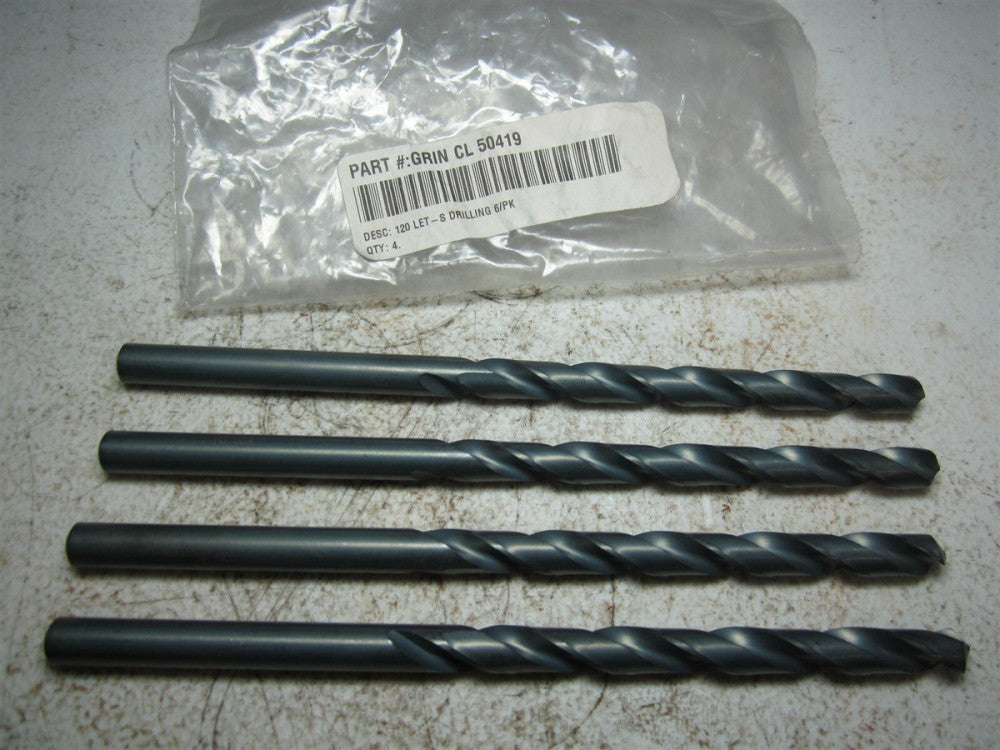 Chicago - Latrobe (50419) Letter S 118° Spiral Fl HSS Taper Drill Bit - Qty 4