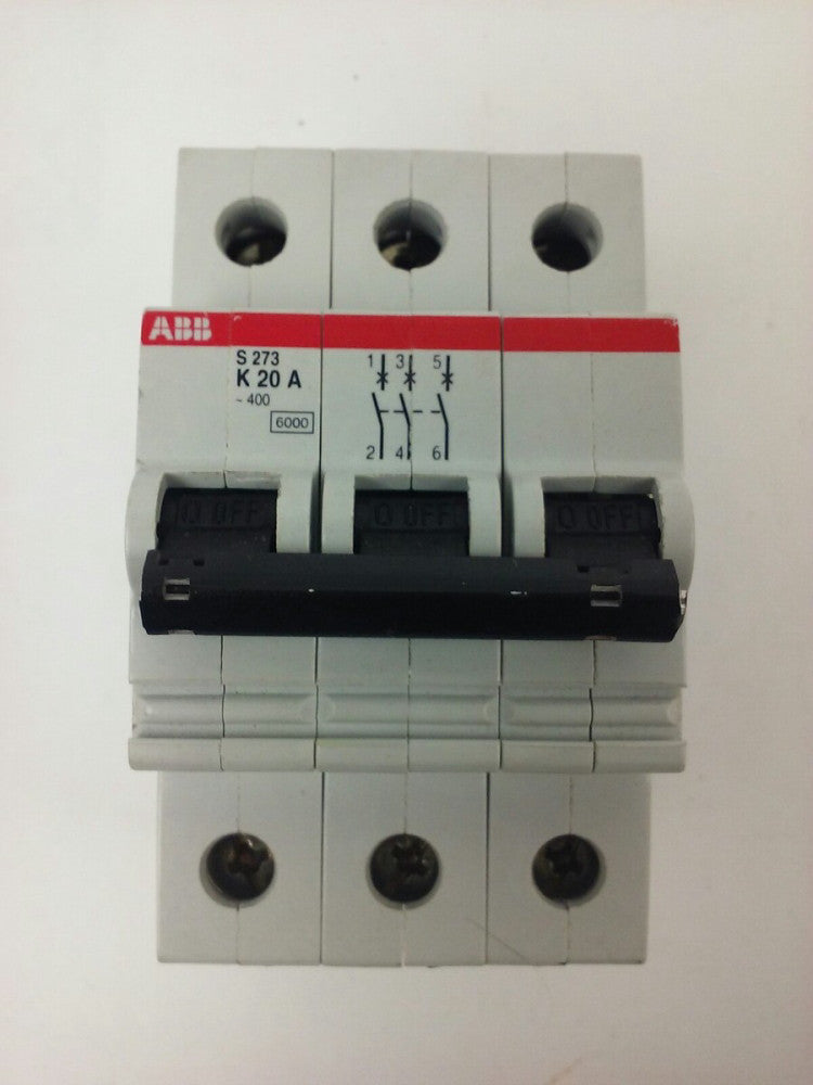 ABB, S273-K20A, CIRCUIT BREAKER, 3P, 277/480VAC, 10KA, 20A, VDE0660, NEW SURPLUS