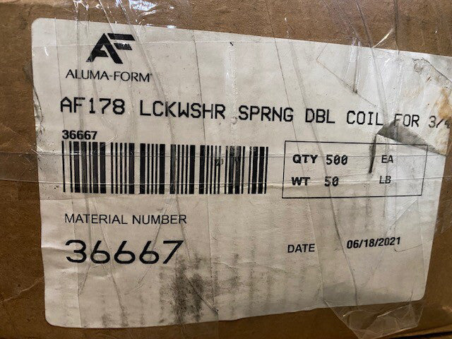 (Case of 500) Aluma-Form AF178 Lockwasher Double Spring Coil