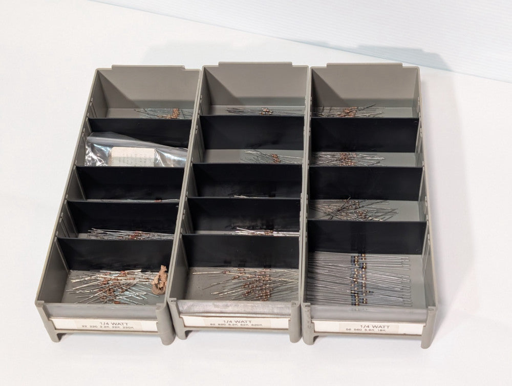 Lot of 1/4 Watt Linear Resistors, Varying Resistance Properties  - As Pictured