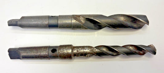 #3 MORSE TAPER SHANK DRILL BIT, HSS, SPIRL 2 FLUTE, ASSORTED LOT OF 2