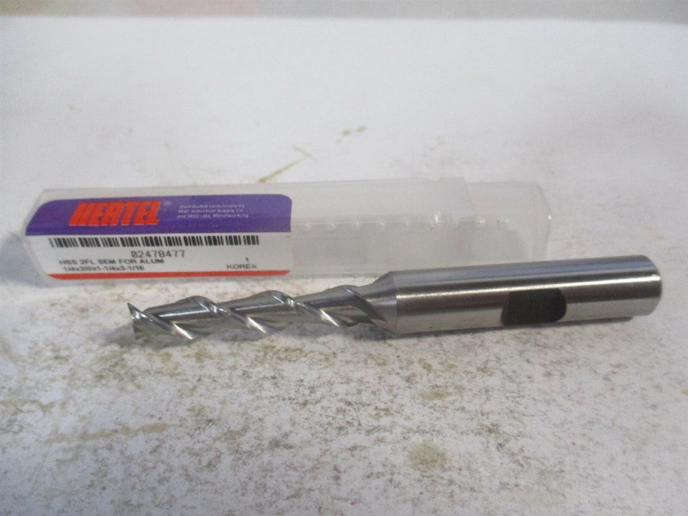 (10654) 1/4" x 1-1/4" x 3/8" x 3-1/16" OAL 2Fl High Speed Steel Square End Mill 