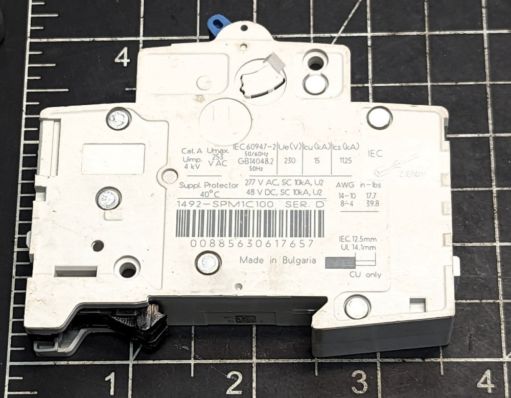 Allen Bradley 1492-SPM1C100 / 1492-SP C 10A 1 Pole 10 Amp Circuit Breaker [D1B4]