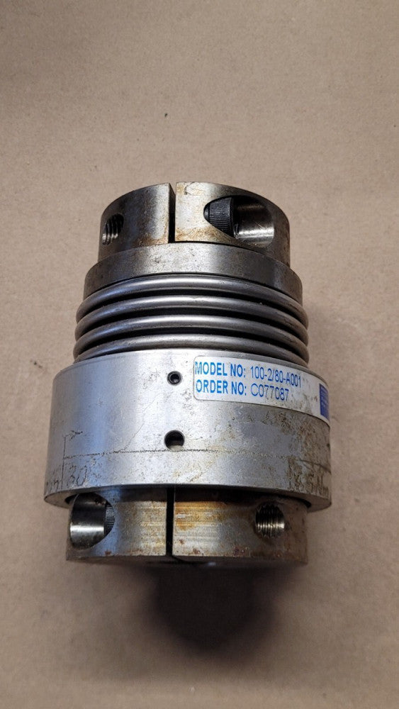 American Autogard 100-2/80-A001 Backlash Free Metal Bellows Coupling 1" Bore