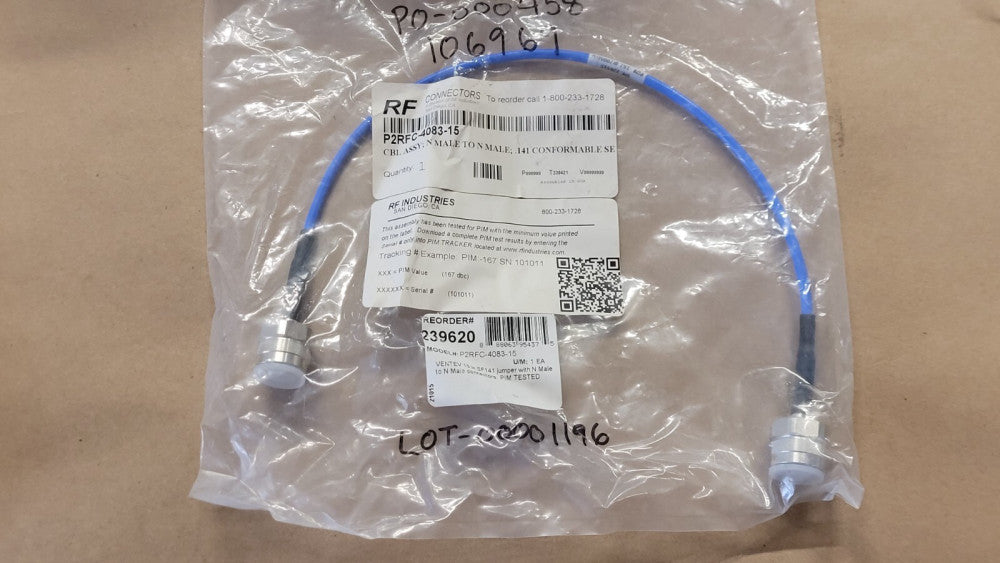 RF Connectors P2RFC-4083-15 N Male to N Male Jumper 15" Long