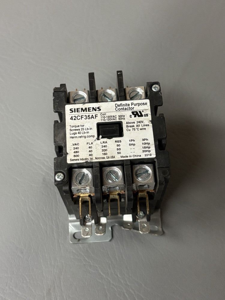 Siemens 42CF35AF Definite Purpose Contactor