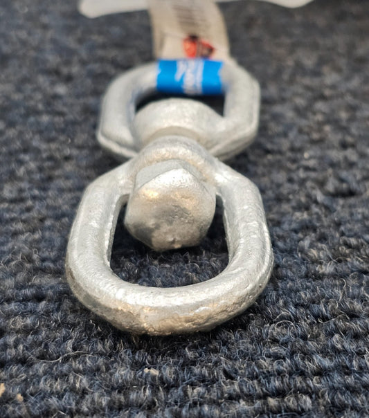 (QTY 5) NATIONAL HARDWARE N241-075: Galvanized Swivel Open Round Eye Link 1/4"