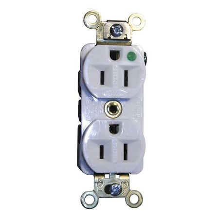 Hubbell Wiring Device-Kellems Hbl8200ilw Straight Blade Receptacle, 5-15R, 15