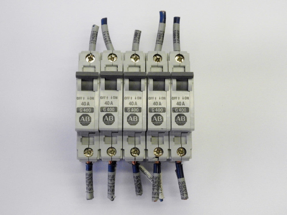 (Lot of 5) Allen-Bradley CAT 1492-CB1 Ser B 40 Amp Ciruit Breakers