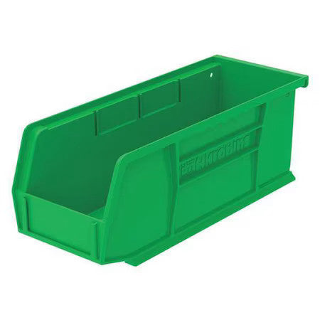 Akro-Mils 30224Green Hang & Stack Storage Bin, Plastic, Green, 4 In H, 4 1/8 In