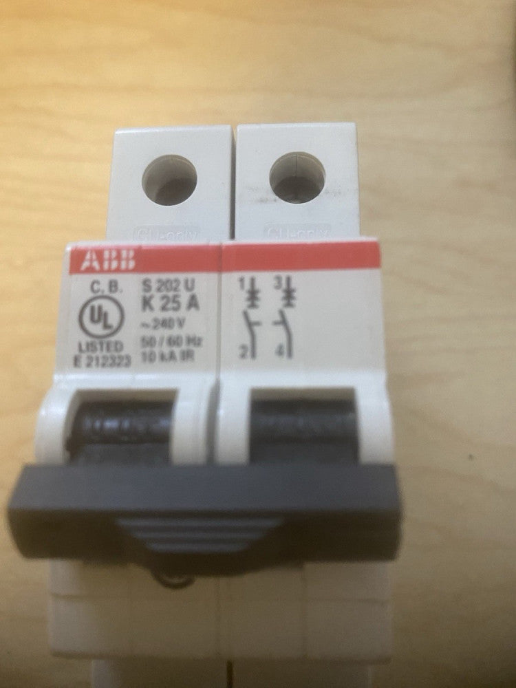 BRAND NEW ABB S202U K25A Circuit Breaker 2-Pole 240V 10kA IR 35mm DIN Rail Mount