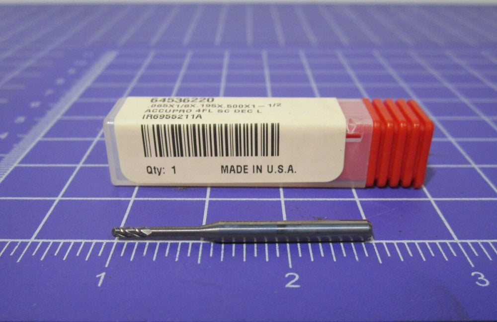 (15024094) 0.0650" Ball End Mill 4F Solid Carbide 0.1950" LOC 