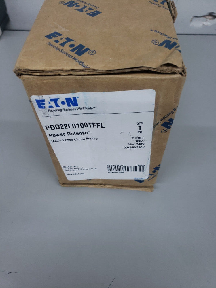 NEW OLD STOCK EATON PDD22F0100TFFL Power Defense Breaker Frame 2 Two Pole 100A