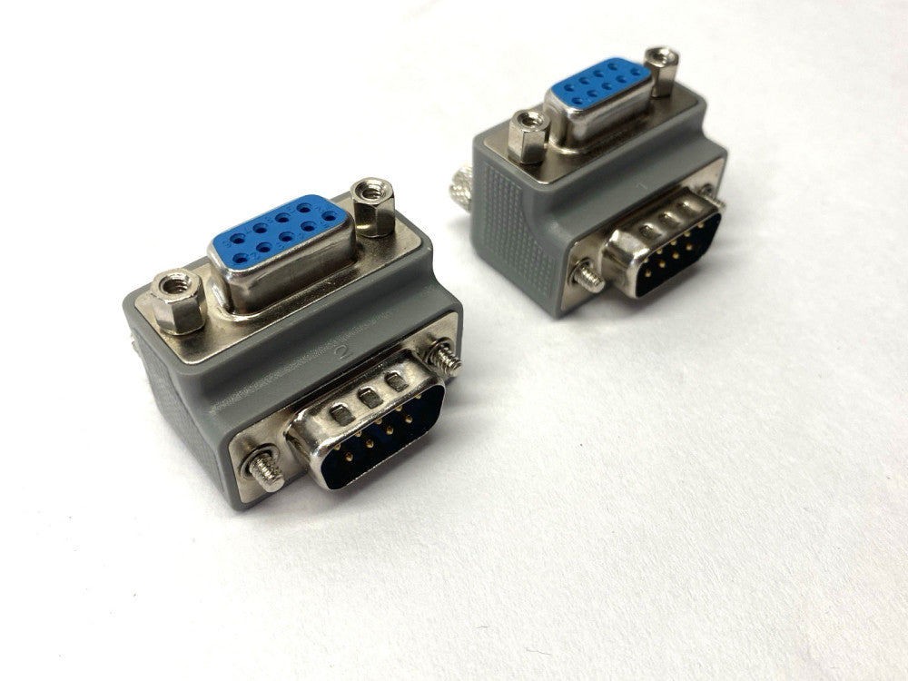 L-Com DG909MF1-P Right Angle Male to Female Adapter DB9 LOT OF 2