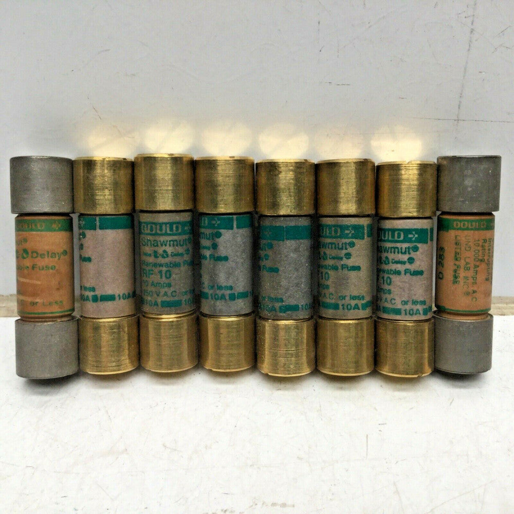 GOULD SHAWMUT RF10 Renewable Fuse 10 AMP 250VAC (LOT of 8)